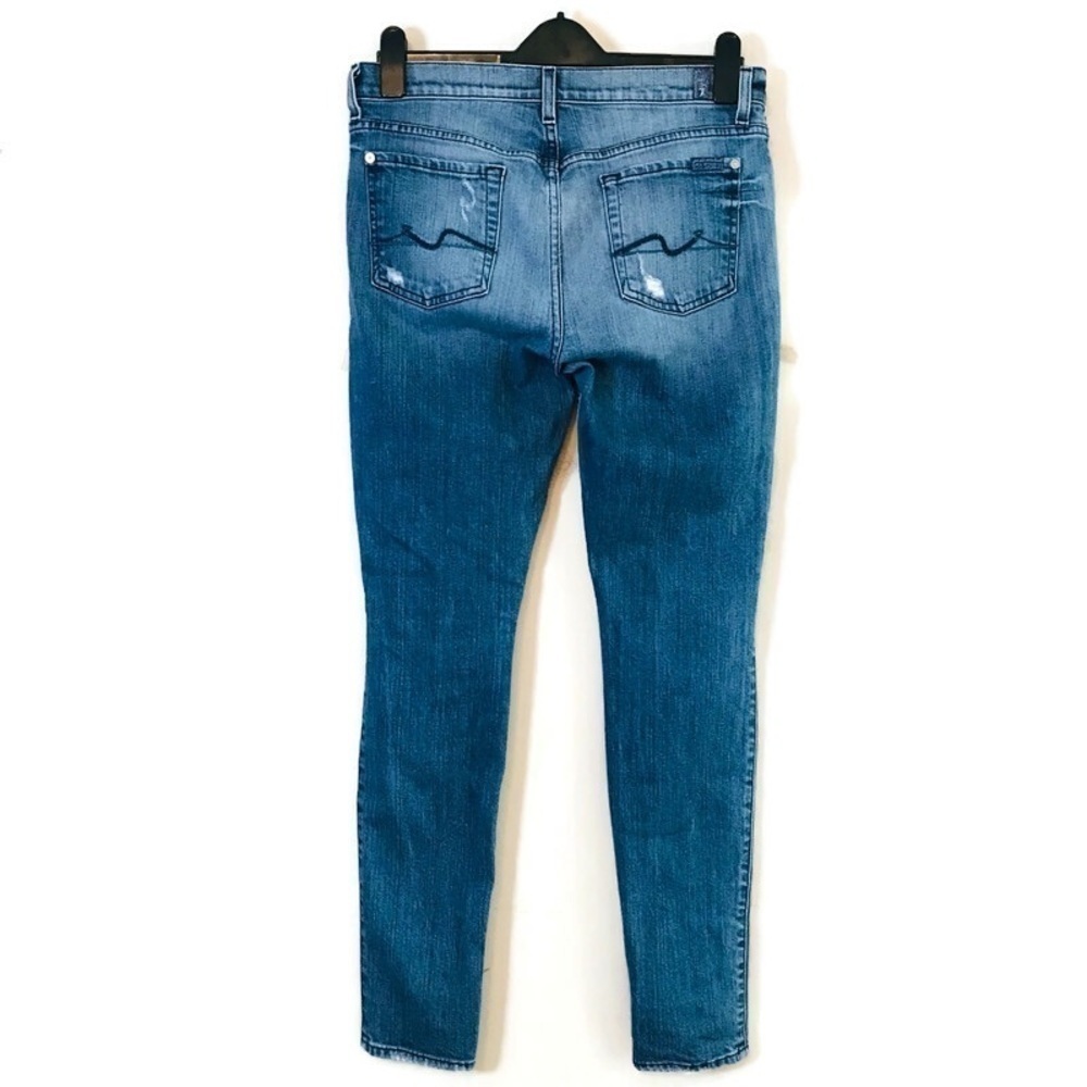 7Fam 7 For All Mankind Distressed Skinny Jeans Women’s size 30 10 medium - Picture 3 of 10